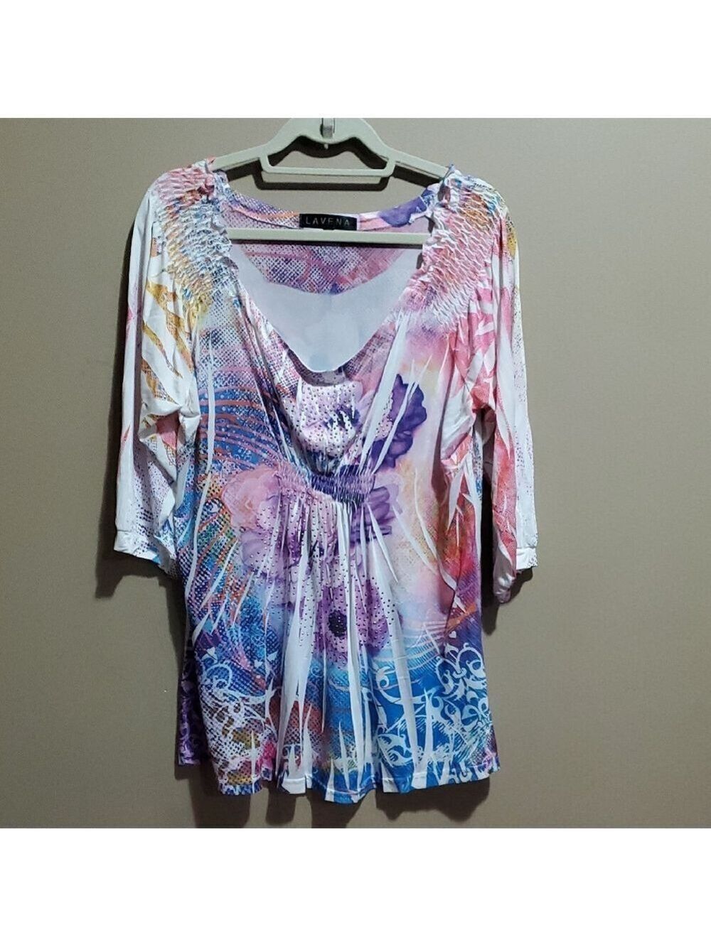 Lavena Multicolor Women's Top Size XXL